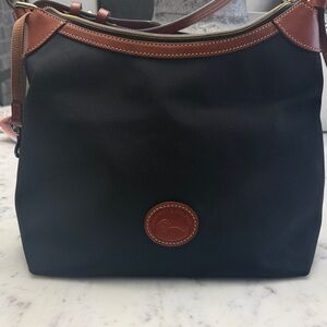 Dooney & Bourke Black and Tan Shoulder Bag